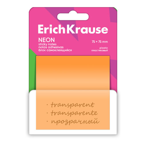 Picture of EK PLASTIC STICKY NOTES NEON ORANGE 75X75MM